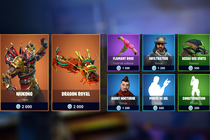 Boutique Fortnite 24 avril